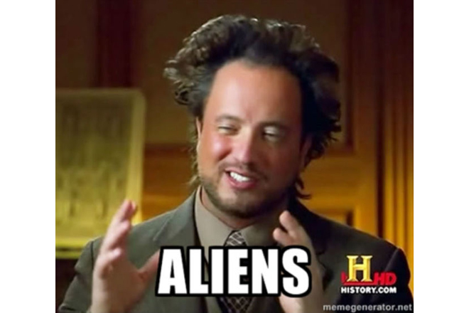 The weird hair dude from Ancient Aliens. His name is something Italian that I can never remember.