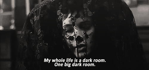Lydia Deetz saying "My life is a dark room. One big, dark room."