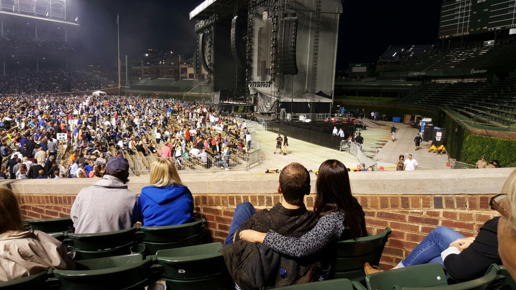 A photo of the stage, from our place in right field. You can see slightly behind the stage, as well.