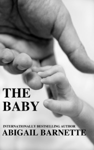 The cover of The Baby, on which a baby grasps a man's finger.
