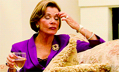 Animated gif of Lucille Bluth rolling her eyes.