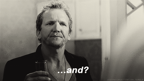 Balthazar from Supernatural asking, "...and?"