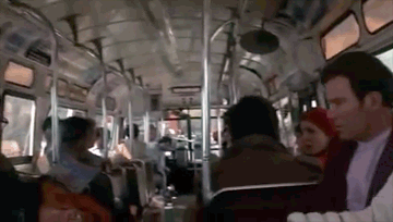 A scene from one of the Star Trek movies, I don't know which one because I'm not a Star Trek watcher, where Kirk and Spock are on a bus and everyone is clapping for some reason. The important part of the joke is that everyone on the bus is clapping. Now that I've explained it, I've probably ruined it.