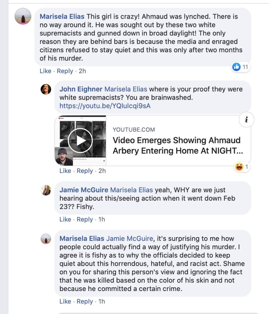 replies on Jamie's FB. Text in post.
